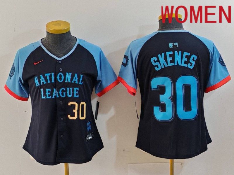 Women Pittsburgh Pirates #30 Skenes Blue All star 2024 Nike MLB Jersey style 1